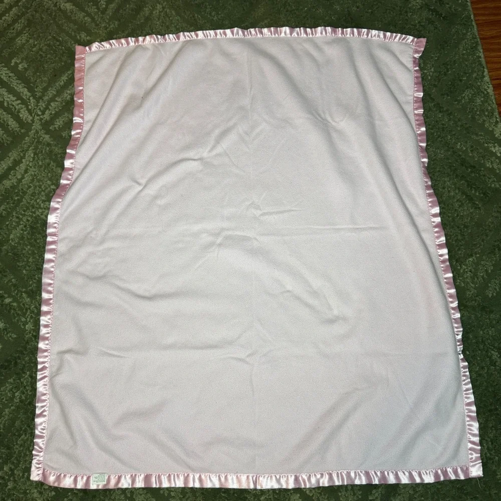 Michel Limited Pink Fleece Baby Blanket with Satin Trim Soft Pink